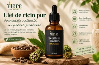 Ulei de ricin pur Etna Wellness 100 ml pentru îngrijirea părului, genelor, sprâncenelor, pielii și unghiilor.